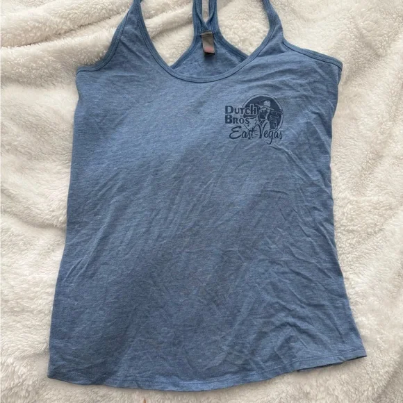 Dutch Bros Blue and Gold Graphic Tank Top - Picture 2 of 3
